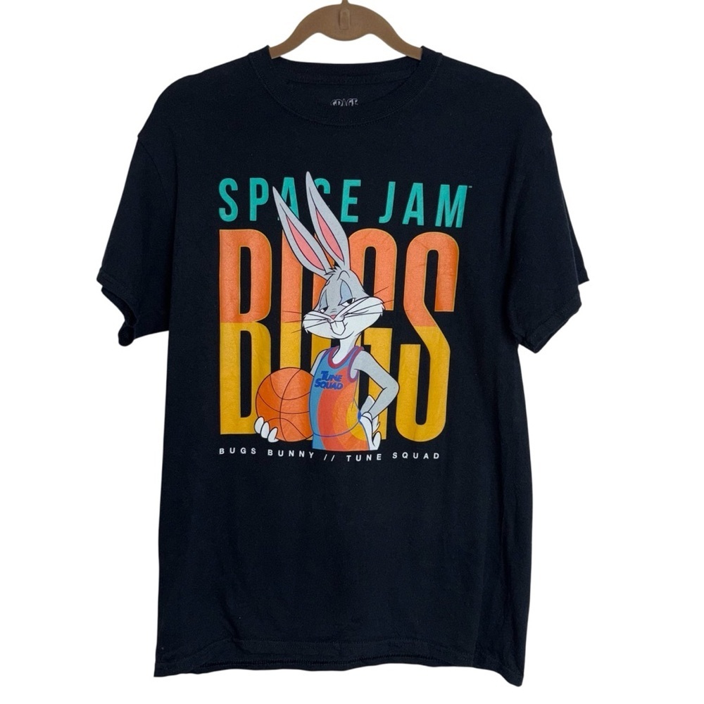 💐Space Jam Bugs Bunny Black T-Shirt Medium Unisex Basketball